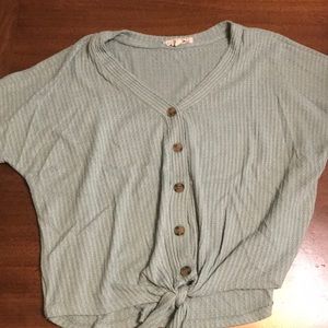 Republic Green Button Top